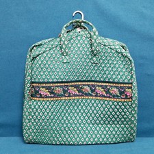 VTG / Retired Vera Bradley Quilted Green Leaf Travel Hanging Garment Bag