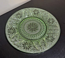 Indiana Glass Tiara Chantilly Green Sandwich Pattern Dinner Plate 10¼" — listing 6