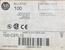  Allen Bradley 100-C37L10 / 100C37L10 Bulletin 100 Brand New