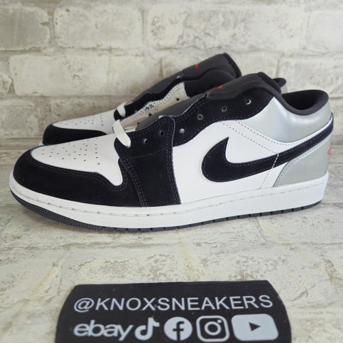 Nike Air Jordan 1 Low SE White Black Matte Silver HF3148-106 Men's