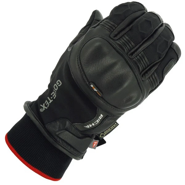 Richa GHENT Goretex & Primaloft D3O Waterproof Motorcycle Textile Gloves Black