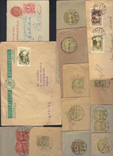 HUNGARY 1910-50's COLLECTION OF 16 COMMERCIAL COVERS & CARDS PLUS 1 FDC - Afbeelding 1 van 3