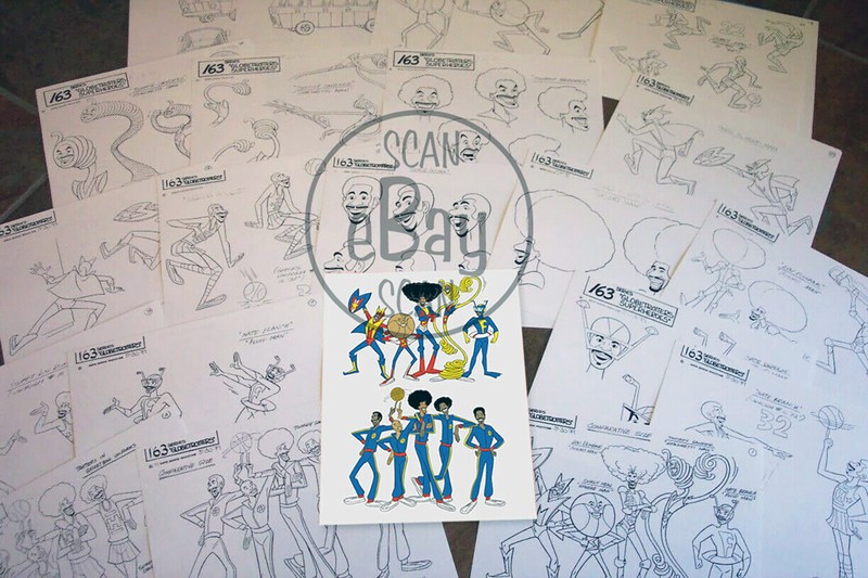 SUPER HARLEM GLOBETROTTERS ANIMATORS MODEL SHEETS HANNA BARBERA Artist Guide