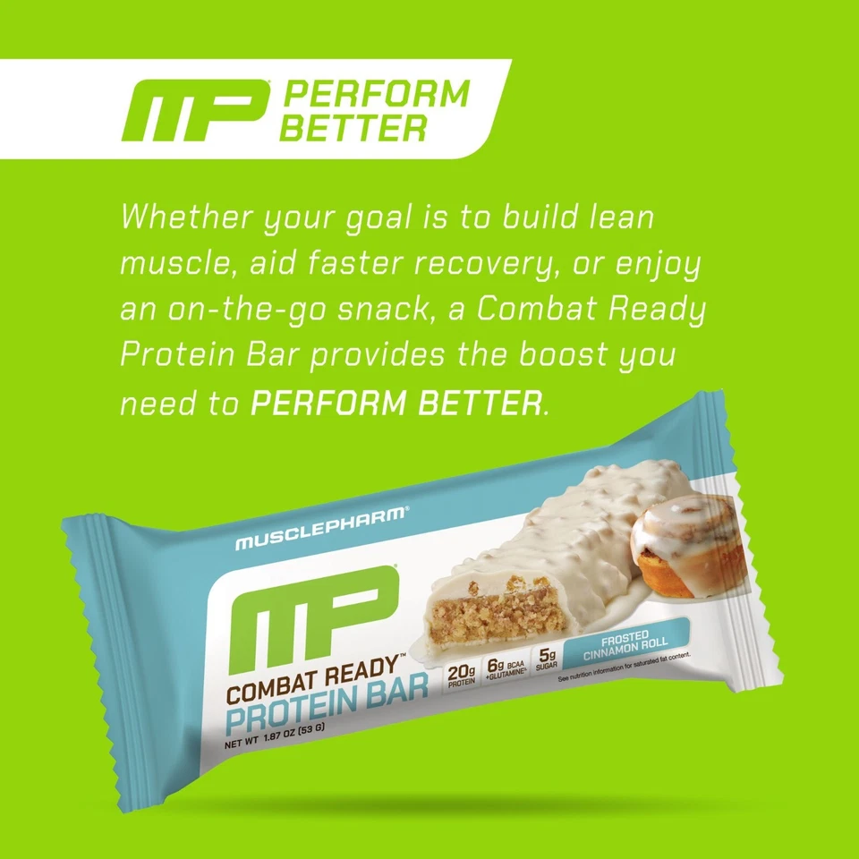 Barritas de proteína MusclePharm Combat Ready - 20 g de proteína, rollo de canela, 12 barras Foto 4 de 4