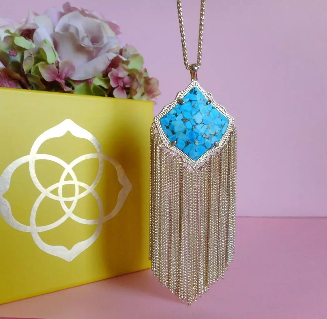 Kendra Scott Kingston 14k Gold Plated Bronze Veined Turquoise