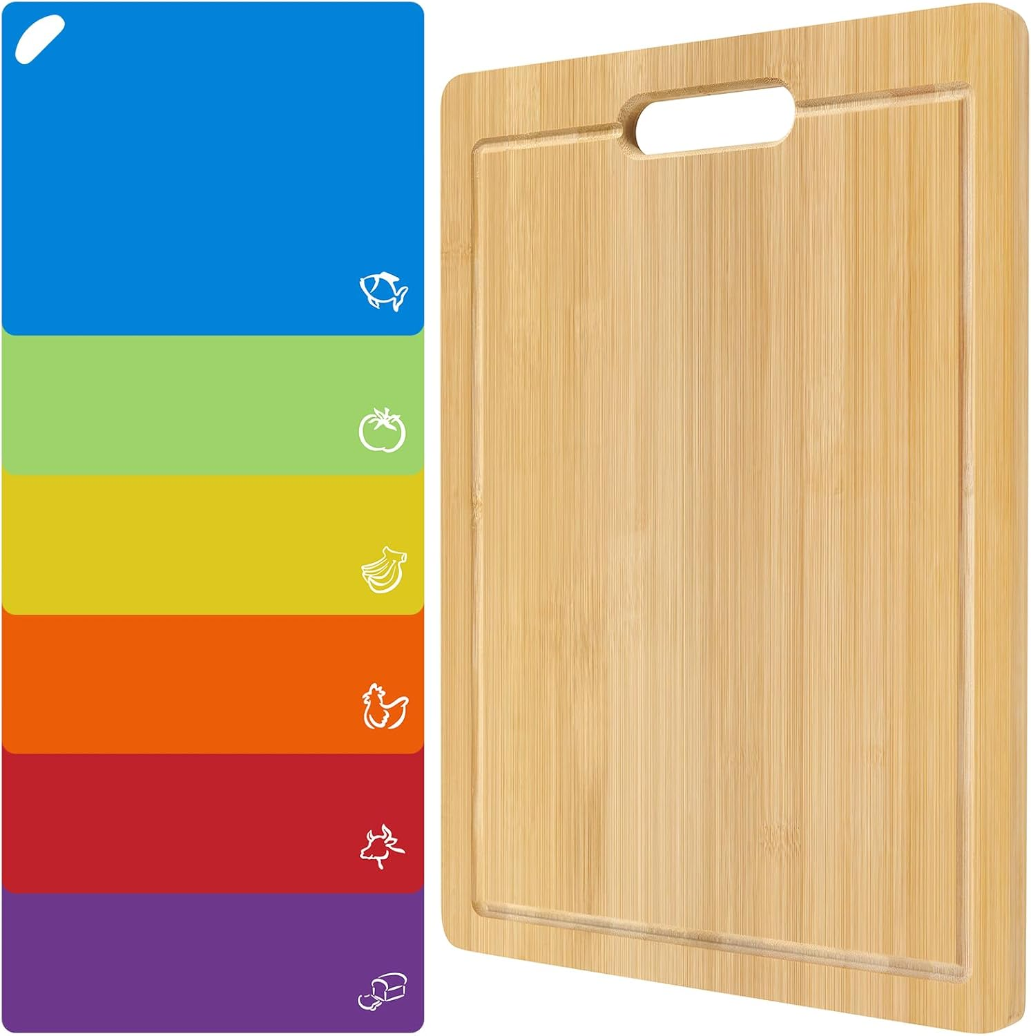 Cutting Board Cutting Boards for Kitchen Anti-Slip,Easy-To-Clean Wood Cutting-image