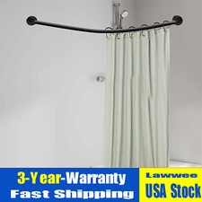 Adjustable Curved Shower Curtain Rod Stainless Steel Bathrooms Bath Pole Rail