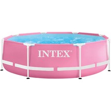 Intex 28290ND Pink Metal Frame Pool 96 1/8x29 7/8in Swimmingpool Garden round