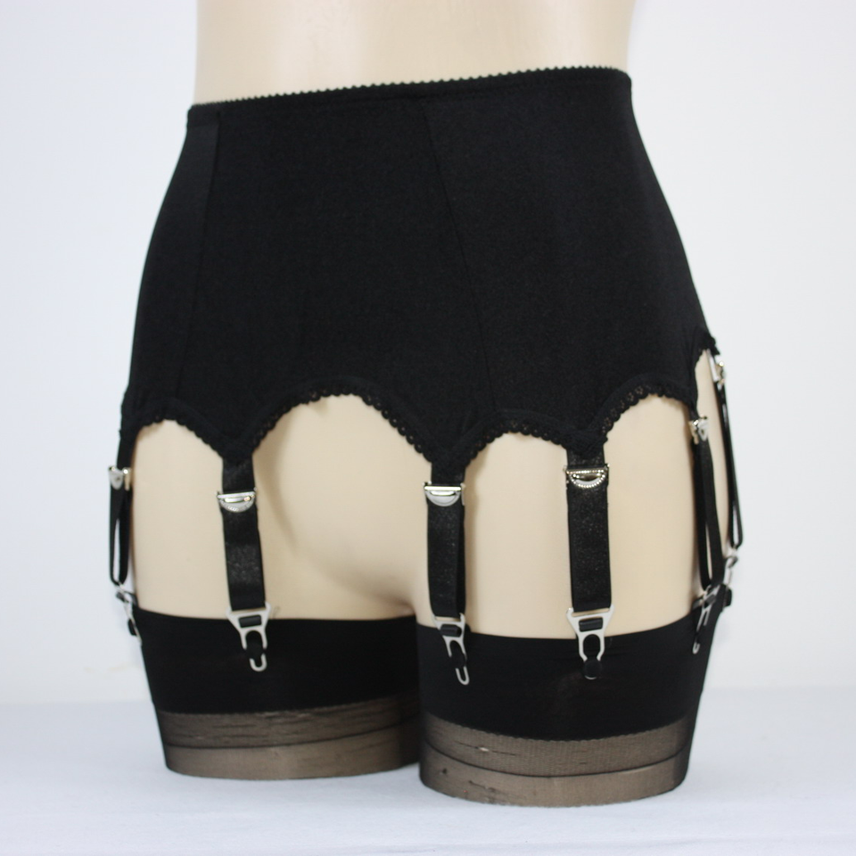 Plain Color Suspender Alacki Retro 8-Strap Garter Belt  Solid Color, Lace  & Lycra, Hand Wash, Sizes S-2XL Hand Wash Only Garter