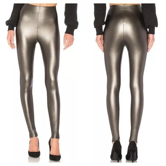 Commando Women's Size Small Perfect Control Faux Leather Leggings Gunmetal