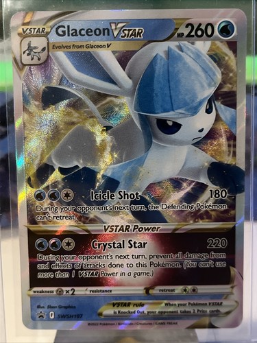 Pokémon TCG Glaceon VSTAR SWSH Black Star Promos SWSH197 Holo Promo NM