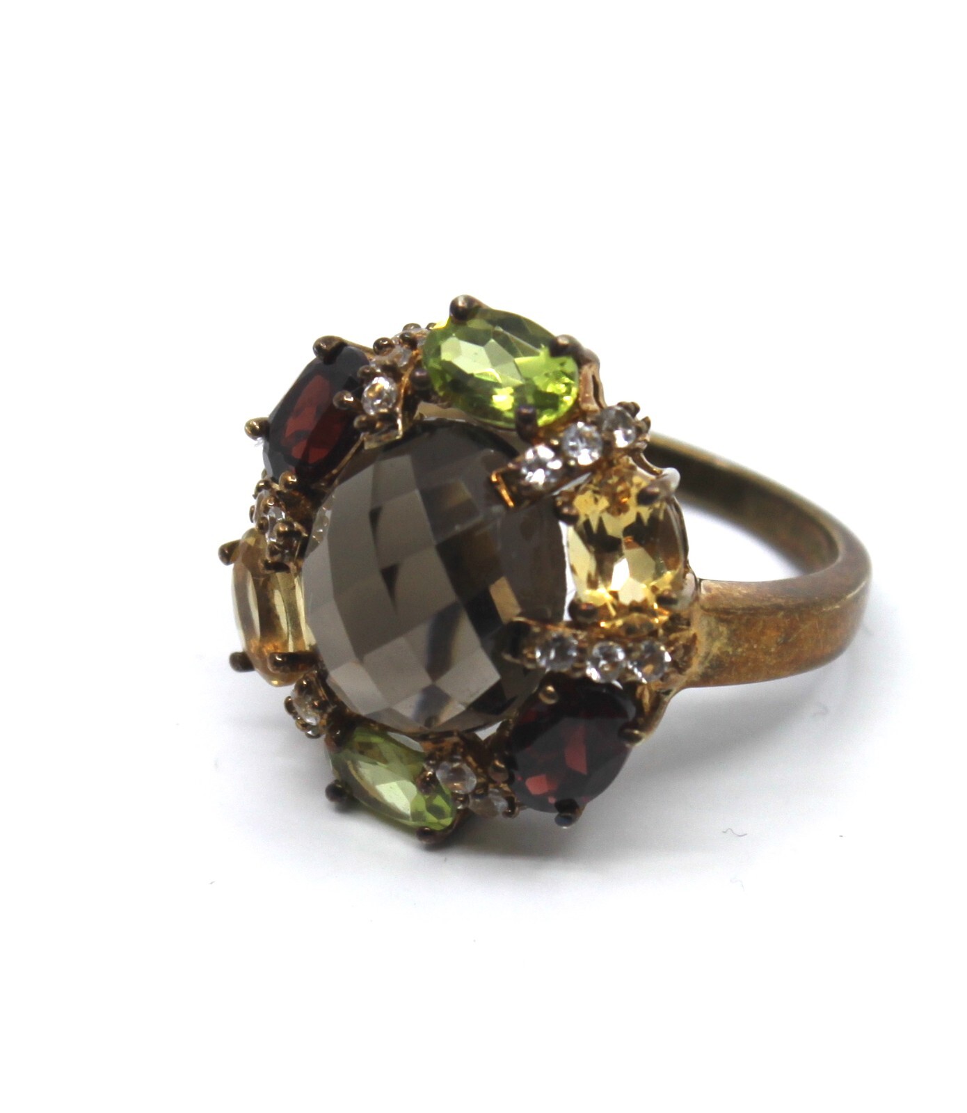Multi Natural Gemstone Statement Ring in Sterling… - image 3