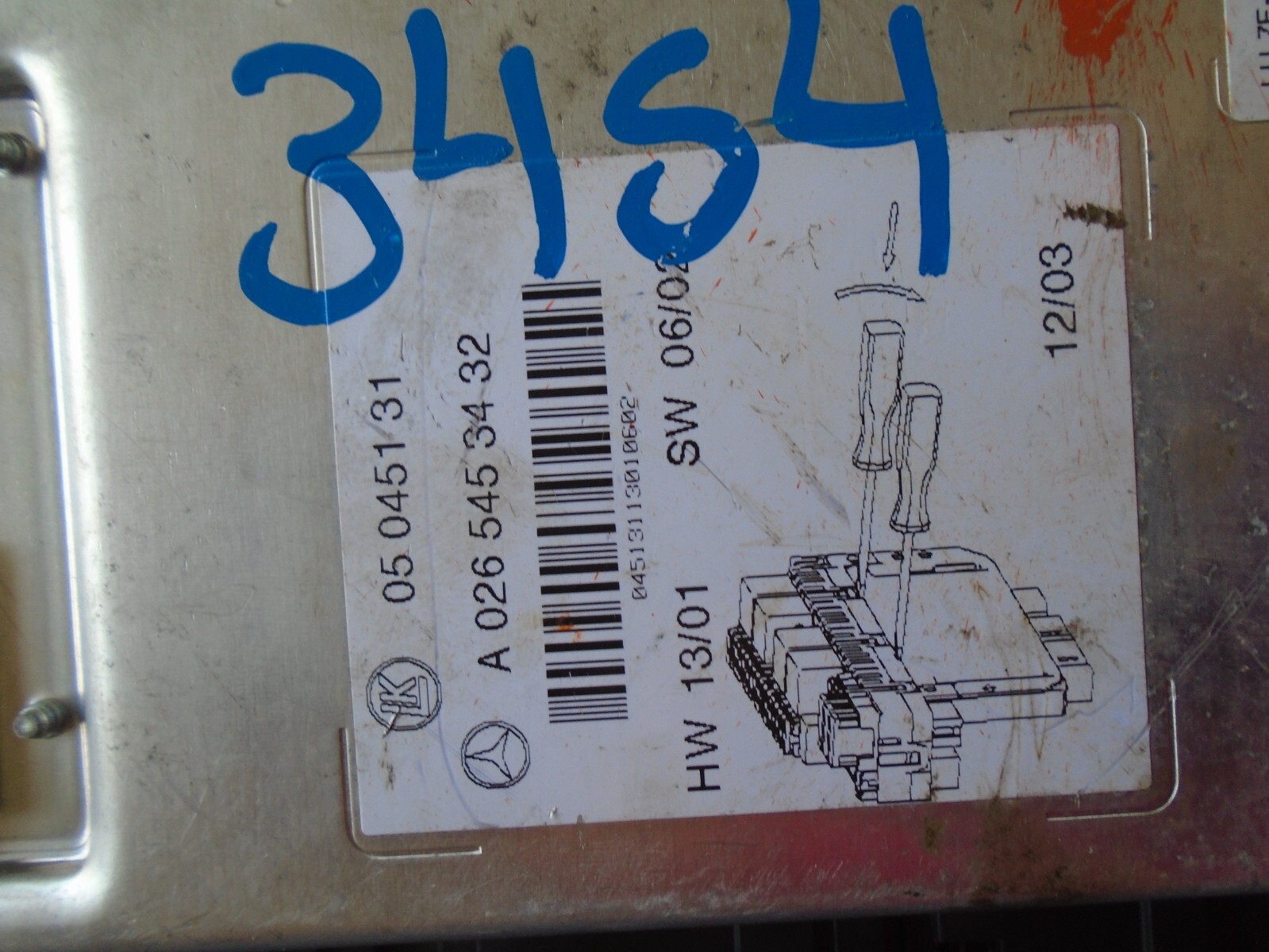 03-12 Mercedes R230 SL500 SL55 AMG SL550 Rear SAM Fuse Box Relay Module OEM