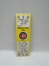 1994 Chicago Cubs Ticket Stubs (Shortened Season! Choose your Game)