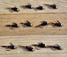 Fly fishing flies 12 bead head pheasant tail nymphs sizes 16-20  hand tied 