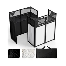 DJ Table Stand Portable booth, Foldable DJ Stand Booth, Adjustable DJ Facade ...