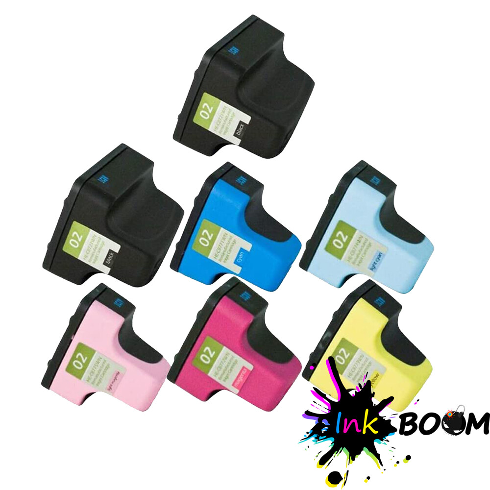 7 Ink Cartridge replace for HP 02XL Photosmart 3313 8230 8238 8250 C5140 C5150