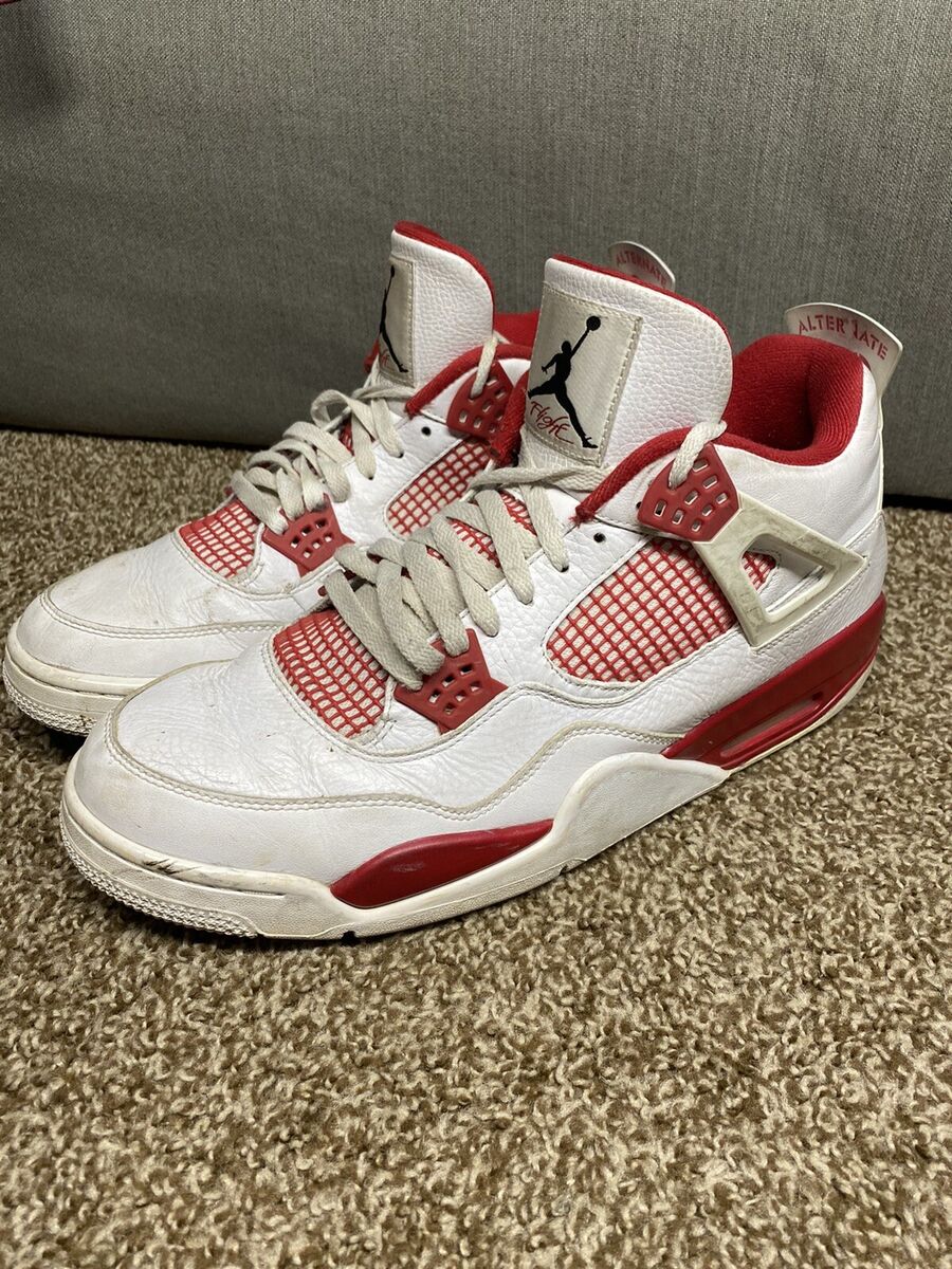 Nike Air Jordan Retro 4 IV Alternate 89 White Red 2016 Men's Nike Air Jordan Retro 4 IV Alternate 89 White Red 2016 Men's