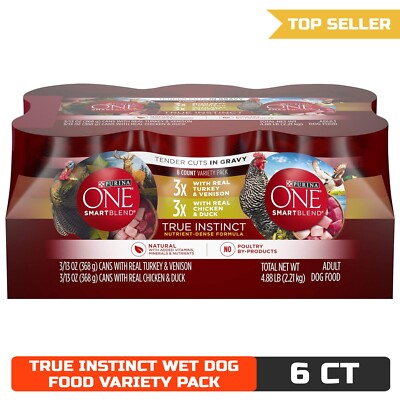 Purina ONE True Instinct Tender Cuts in Gravy Wet Dog Food (6
