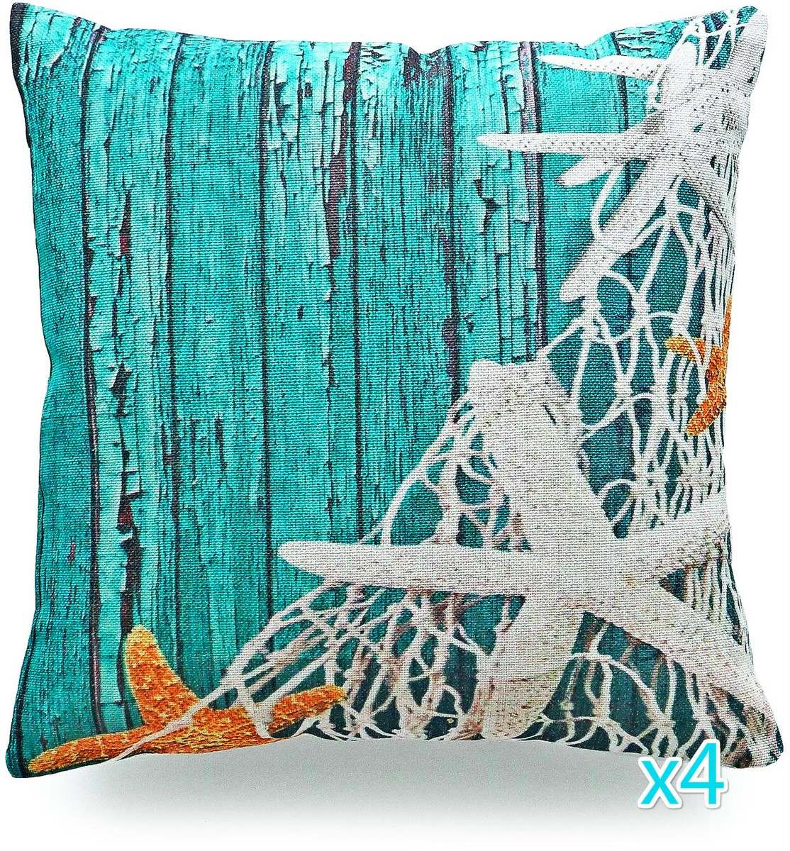 Hofdeco Pillow Cover HEAVY WEIGHT Cotton Linen Starfish Netting - Main Image