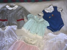 Baby Clothes 60s 70s 80s Girls Boys Dress Lot Sleeper 8 Items vintage