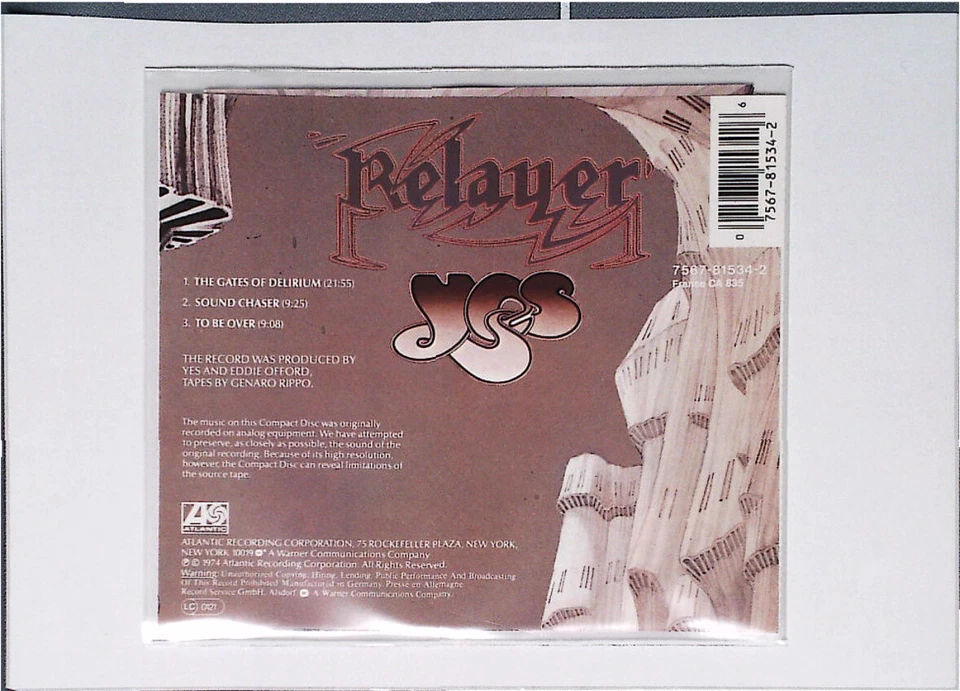 YES: Relayer  GER  > VG+ (CD) - Bild 3 von 3