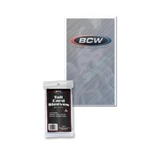 NEW 1 pk 100 BCW Tall Trading Card Sleeves- Poly Soft Sleeves Holders