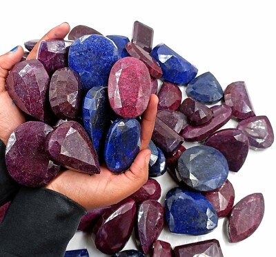 NATURAL RED RUBY & BLUE SAPPHIRE 5 KG EGL MIX SHAPE LOT EACH PIECE 400-800 CT