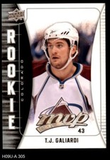 2009 Upper Deck MVP #305 T.J. Galiardi Avalanche RC 8 - NM/MT