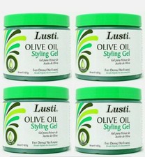  LOT 4  LUSTI OLIVE OIL STYLING GEL FAST DRYING NO FLAKING 16 oz MADE IN USA