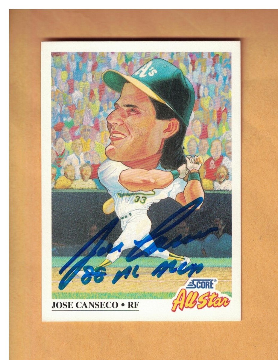 Jose Canseco AUTOGRAPHED 1991 SCORE BASEBALL CARD SIGNED