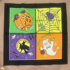 Vintage 1980’s Haloween Themed Bandana, Deadstock Made In USA Bandana