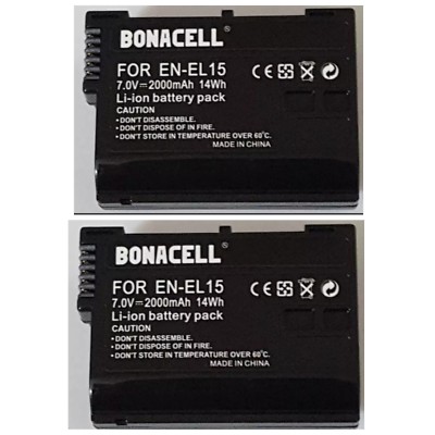 Genuine Nikon EN-EL15 Lithium-Ion Battery (1900mAh) For D600, D610, D750, D7100, D7200, D800, D810 – Bulk Packaging