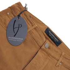 Handpicked NWT 5 Pocket Jean Cut Pants Size 32 US In Solid Brown Cotton Blend