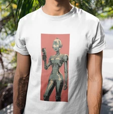 Retro Futuristic Robot T-Shirt – Sci-Fi Art Graphic Tee, Vintage Robot 