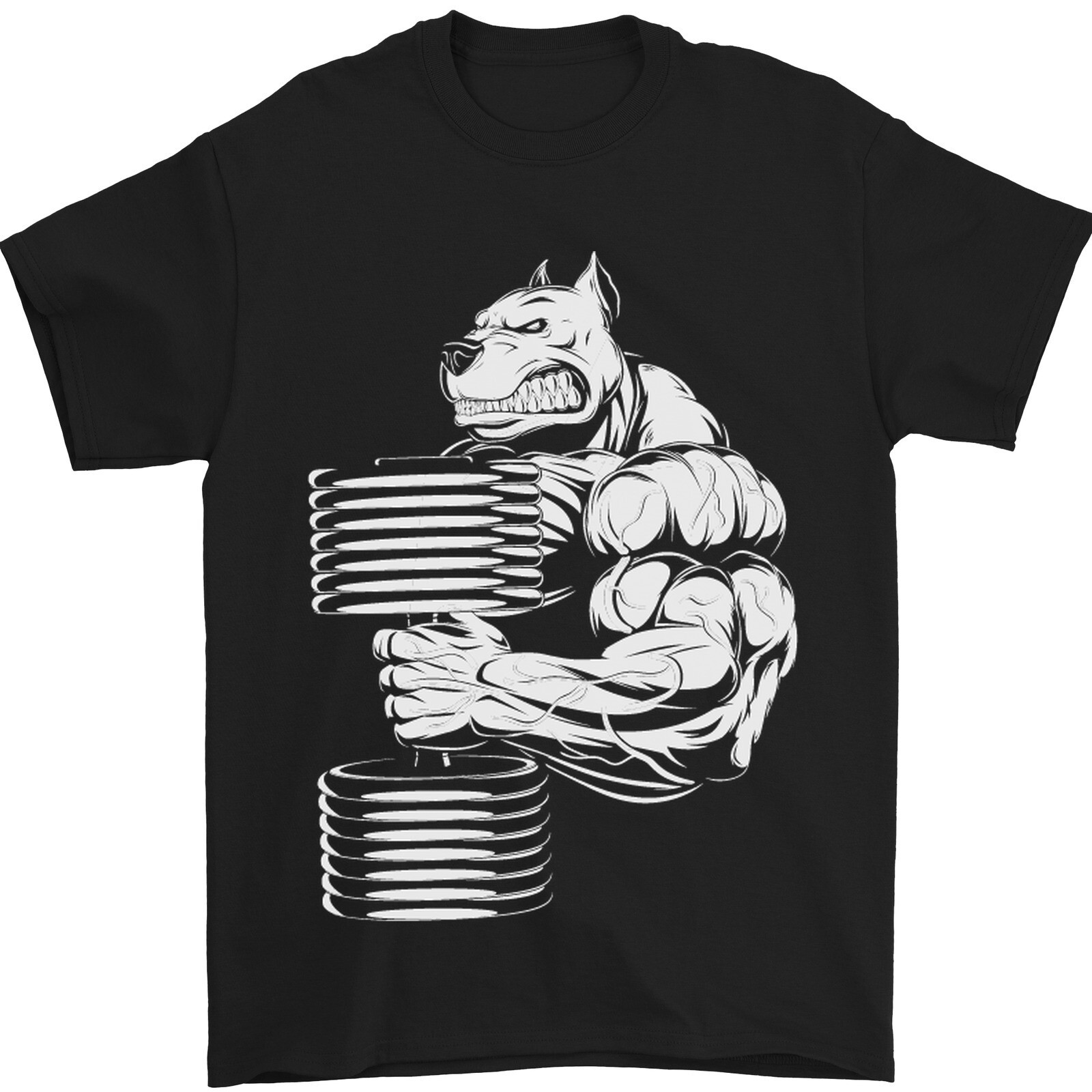 Bulldog Gym Training Top Bodybuilding Mens T-Shirt 100% Cotton
