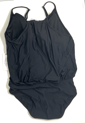Calvin Klein women's Blouson One-Piece Swimsuit - size 10 -  Black - Picture 5 of 5