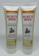 BURT'S BEES NATURALLY NOURISHING "MILK  HONEY" BODY LOTION - 1fl.oz./ 25g