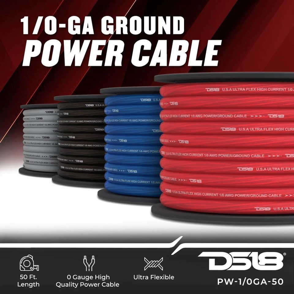 DS18 PW-1/0GA-50RD 1/0-GA Ultra Flex CCA Ground Power Cable 50 Feet - Image 2 of 4