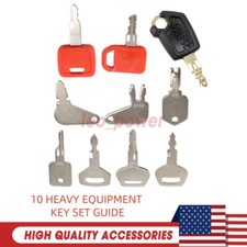 10 Heavy Construction Equipment Ignition Key Set For JD Case Komatsu Caterpillar