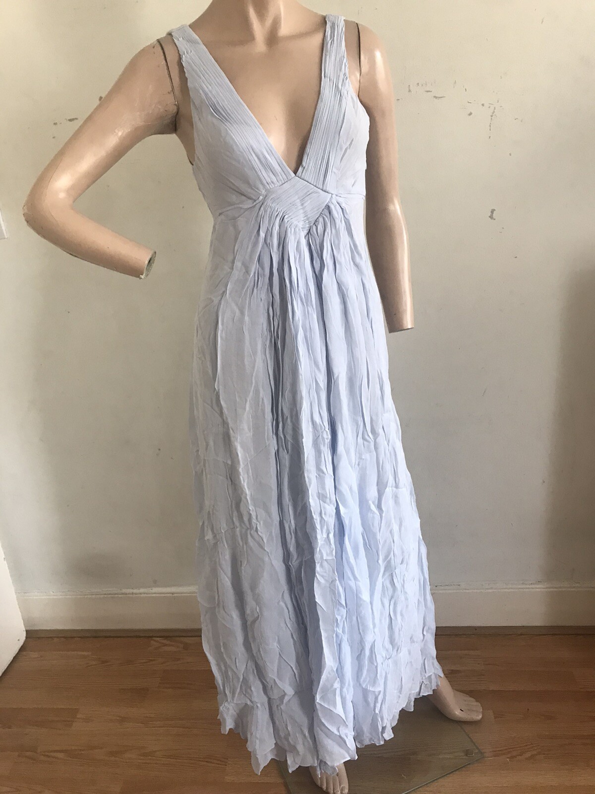 KATE MOSS TOPSHOP RARE BLUE CHIFFON BALL GOWN MAXI DRESS UK 16 EU 44 LARGE BNWT image 4