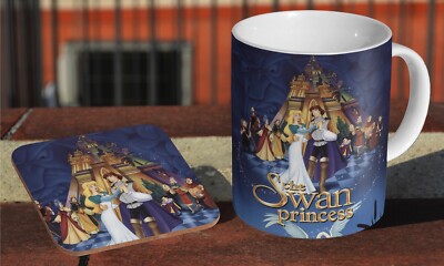 Die Schwanenprinzessin 90er - Keramik Kaffee-/Teetasse + passender Untersetzer
