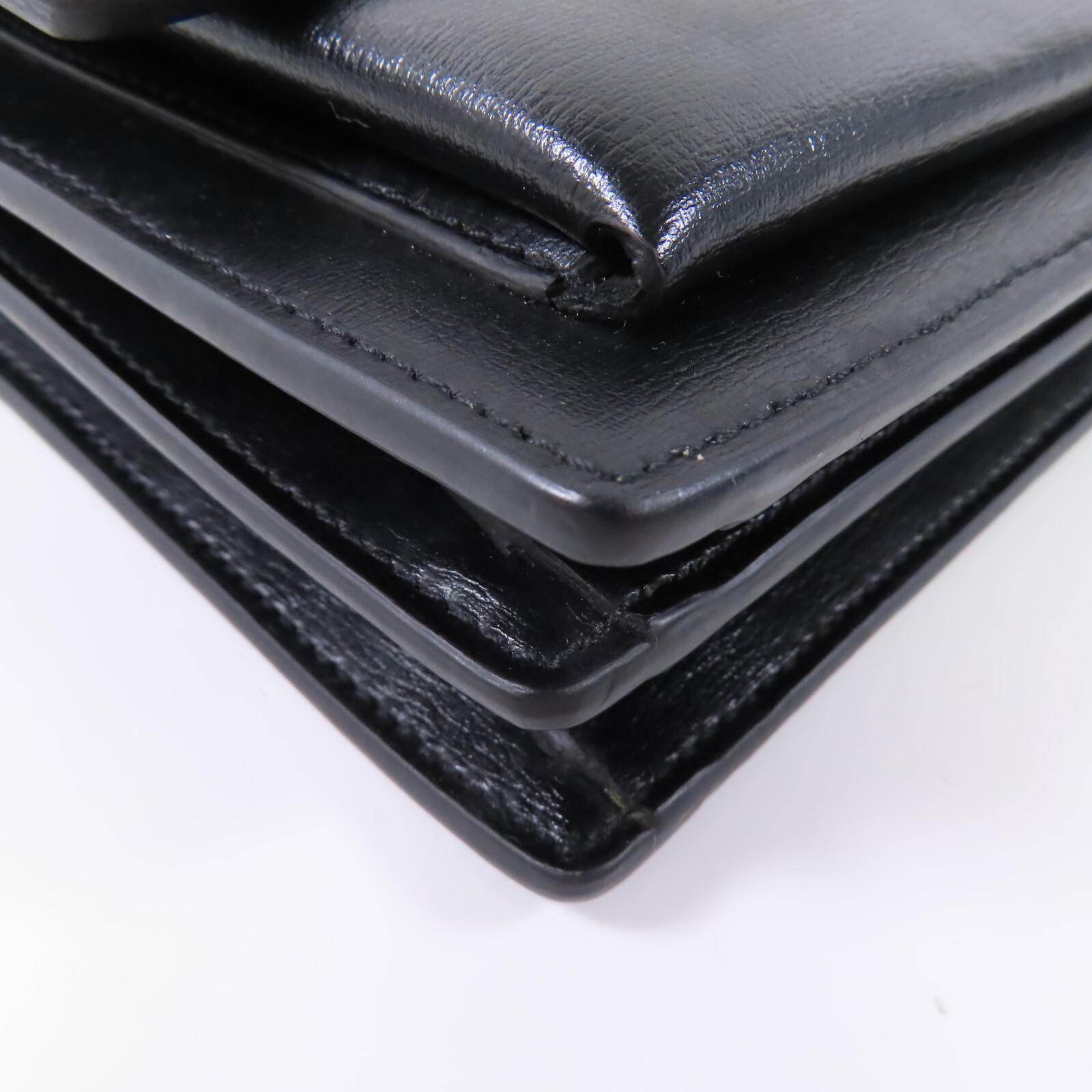 SAINT LAURENT YSL GHW Borsa a tracolla con catena 442906 Nero