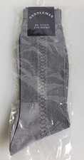 Men's Grey Patterned Dress Socks NWT Gentlemen Fine Hosiery Spun Poly