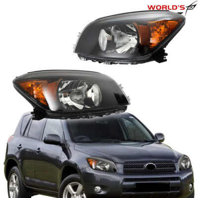 #ad #ad For Toyota RAV4 2006 2007 2008 Halogen Headlights Black Replacement LeftRight $66.78