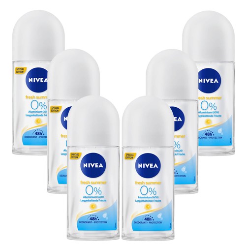 6x 50ml Nivea Fresh Summer happiness Deodorant Roll On 0% Aluminium Roller 48h - Bild 3 von 6