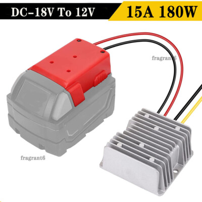 Convertore da 18V a 12V per Maka/Dewalt/Milwaukee/Bosch, Adattatore per Accendisigari, Adattatore per Alimentazione Auto, Frigorifero per Auto  44