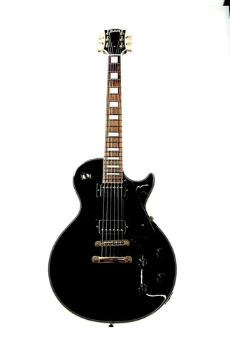 Burny Les Paul Custom Black SRLC55 Electric Guitar Tested From Japan