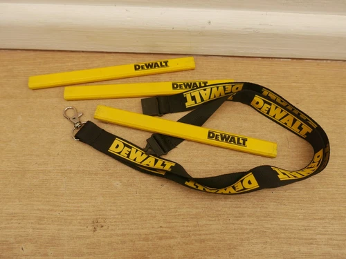 3 x DeWALT LOGO CARPENTRY PENCILS MEDIUM + LANYARD