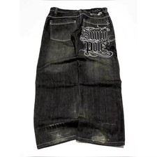 Baggy Y2K Streetwear Embroidered Jeans Men Harajuku Hip Hop Oversized Wide-leg